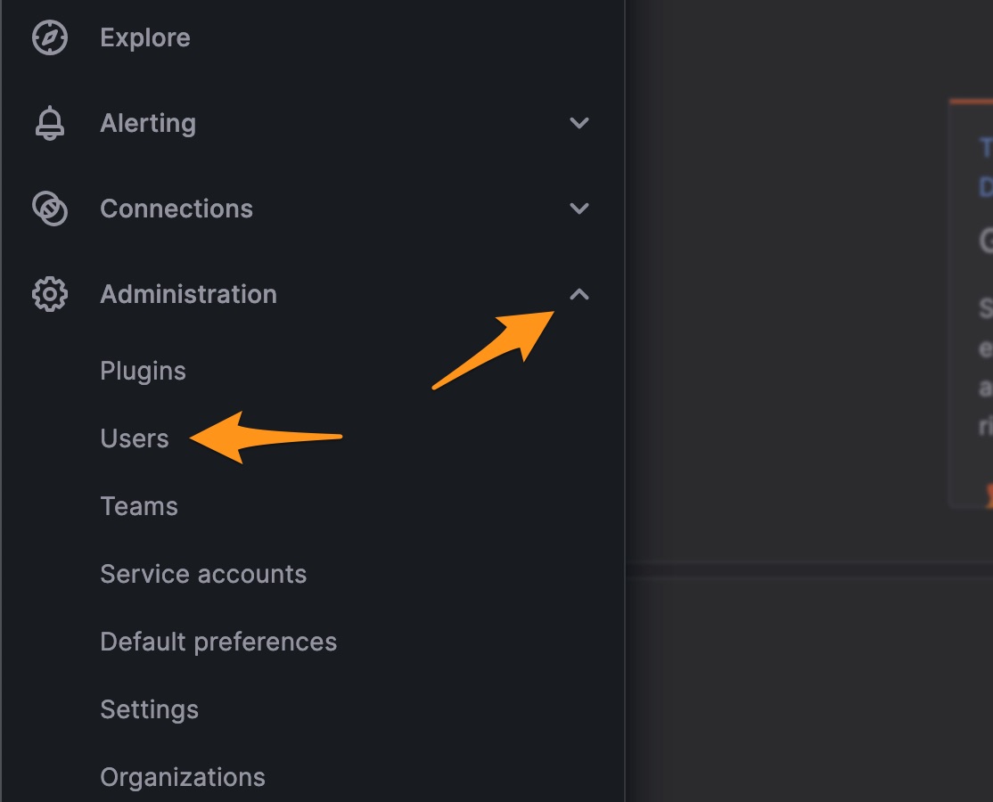 Expand the “Administration” sub-menu, and then select “Users”